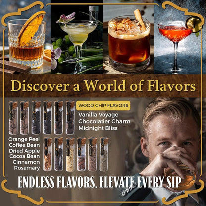 Whiskey Infusion Kit - DIY Craft Your Own Whiskey Flavors with 12 Ingredients and Recipe Guide - Whisky and Bourbon Infusion Whiskey Making Kit Gift for Men (Anniversary, Birthday, Husband)